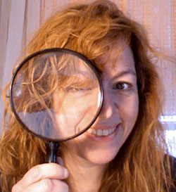 photo: Elizabeth Williams Bushey with magnifying glass